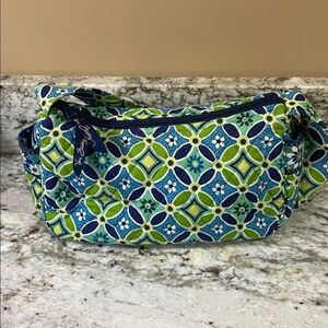 Vera Bradley Blue and Green Geometric Cosmetic Bag